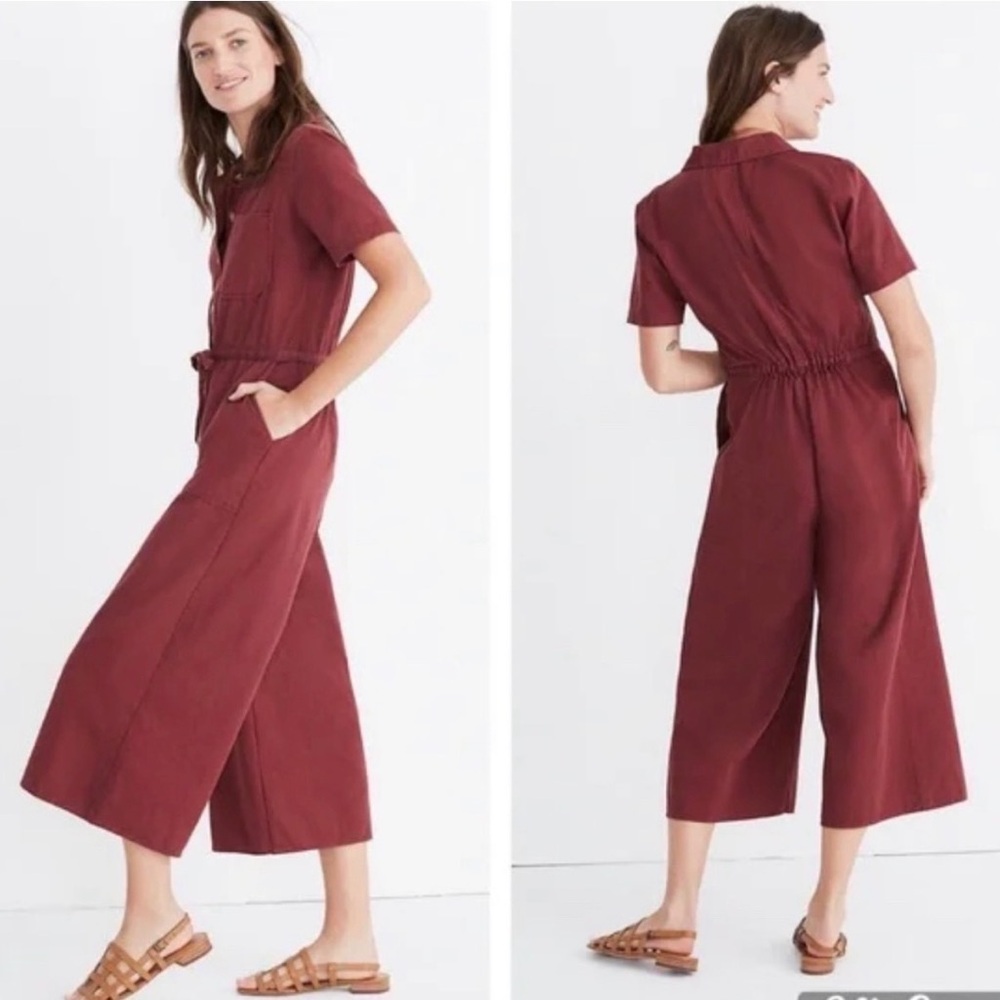 Madewell size 14 Maroon Short Sleeve Utility Jumpsuit